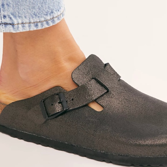 Birkenstock Boston Washed Metallic Antique Black - Picture 3 of 9